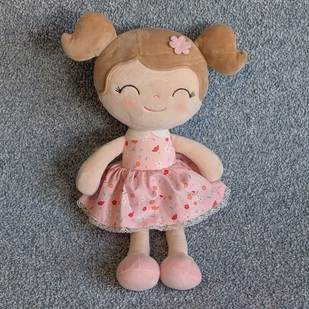 Gloveleya Girls First Plush Pink Floral Dress 16